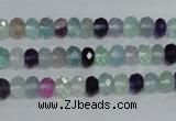 CFL312 15.5 inches 4*6mm faceted rondelle natural fluorite beads