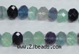 CFL314 15.5 inches 8*12mm faceted rondelle natural fluorite beads