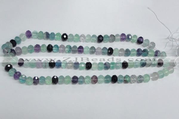 CFL314 15.5 inches 8*12mm faceted rondelle natural fluorite beads