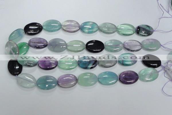 CFL318 15.5 inches 18*25mm oval natural fluorite beads wholesale