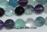 CFL326 15.5 inches 12mm faceted round natural fluorite beads