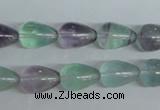 CFL327 15.5 inches 6*10mm teardrop natural fluorite beads