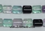 CFL329 15.5 inches 8*12mm flat column natural fluorite beads