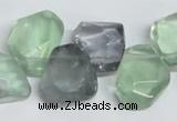 CFL331 15.5 inches 14*18mm faceted nugget natural fluorite beads