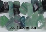 CFL334 15.5 inches 12*16mm nugget natural fluorite beads wholesale