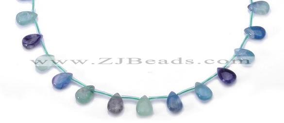 CFL35 8*12mm teardrop B grade natural fluorite beads Wholesale