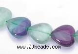 CFL40 12*12mm B grade heart natural fluorite gemstone beads