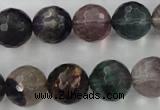 CFL406 15.5 inches 14mm faceted round rainbow fluorite beads