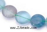 CFL43 flat round 12*12mm B grade natural fluorite bead Wholesale