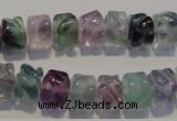 CFL472 15.5 inches 8*10mm carved rondelle natural fluorite beads