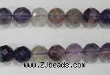 CFL500 15.5 inches 8mm faceted round fluorite beads wholesale