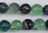 CFL55 15.5 inches 14mm faceted round AB grade natural fluorite beads