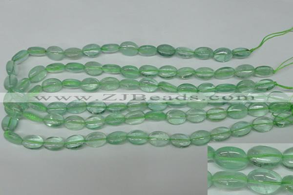 CFL642 15.5 inches 10*14mm oval green fluorite beads wholesale