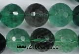 CFL67 15.5 inches 18mm faceted round A grade natural fluorite beads