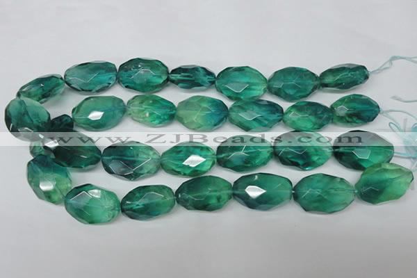 CFL685 15.5 inches 18*28mm faceted nuggets blue fluorite beads wholesale