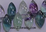 CFL701 Top-drilled 9*18mm marquise natural fluorite beads wholesale