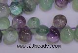 CFL703 Top-drilled 9*11mm teardrop natural fluorite beads wholesale