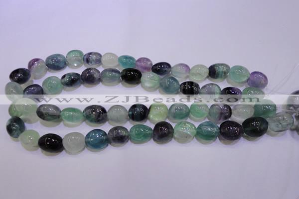 CFL722 15.5 inches 13*16mm nuggets natural fluorite beads wholesale