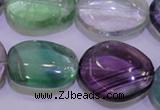 CFL724 15.5 inches 18*27mm nuggets natural fluorite beads wholesale