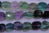 CFL725 15.5 inches 9*11mm faceted nuggets natural fluorite beads