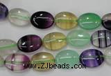 CFL775 15.5 inches 10*14mm oval rainbow fluorite gemstone beads