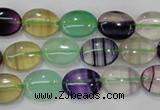 CFL776 15.5 inches 12*16mm oval rainbow fluorite gemstone beads