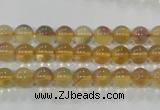 CFL801 15.5 inches 6mm round yellow fluorite gemstone beads