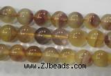 CFL802 15.5 inches 8mm round yellow fluorite gemstone beads