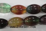 CFL814 15.5 inches 12*18mm rice rainbow fluorite gemstone beads