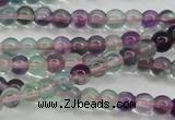 CFL901 15.5 inches 4mm round rainbow fluorite gemstone beads