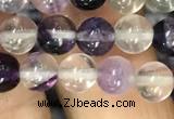 CFL911 15.5 inches 6mm round purple fluorite beads wholesale