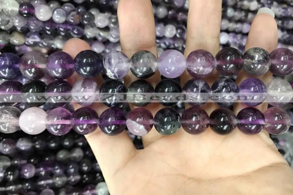 CFL914 15.5 inches 12mm round purple fluorite beads wholesale