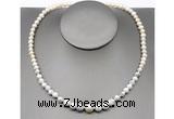 CFN104 potato white freshwater pearl & white howlite necklace, 16 - 24 inches