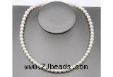 CFN21 7mm - 8mm potato white freshwater pearl necklace, 16 - 54 inches