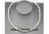 CFN23 8mm - 9mm baroque white freshwater pearl necklace, 16 - 54 inches