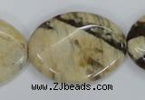 CFS205 15.5 inches 25*35mm twisted oval natural feldspar gemstone beads