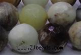 CFW09 15.5 inches 20mm faceted round flower jade beads wholesale
