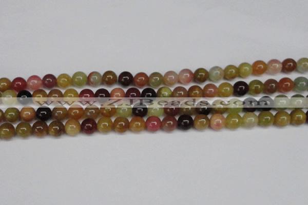 CFW102 15.5 inches 8mm round flower jade gemstone beads