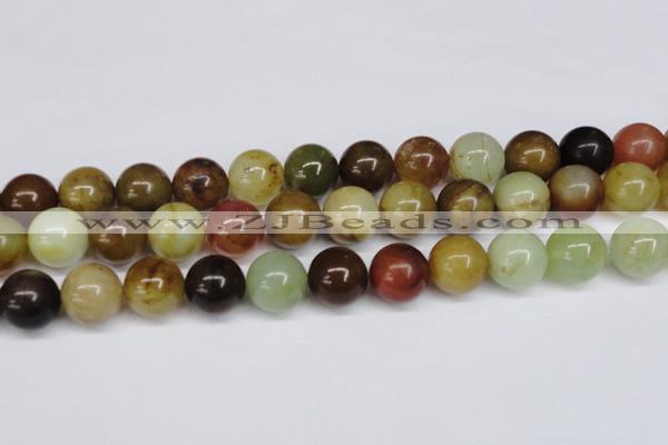 CFW106 15.5 inches 16mm round flower jade gemstone beads