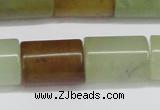 CFW119 15.5 inches 15*20mm tube flower jade gemstone beads