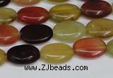 CFW128 15.5 inches 13*18mm flat oval flower jade gemstone beads