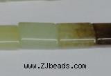 CFW142 15.5 inches 12*16mm flat tube flower jade gemstone beads