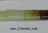 CFW143 15.5 inches 13*18mm flat tube flower jade gemstone beads