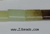 CFW144 15.5 inches 15*20mm flat tube flower jade gemstone beads