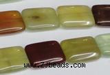 CFW150 15.5 inches 13*18mm rectangle flower jade gemstone beads