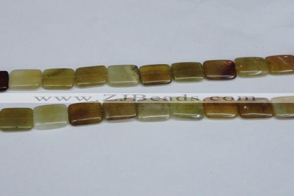 CFW151 15.5 inches 15*20mm rectangle flower jade gemstone beads