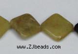 CFW159 15.5 inches 16*16mm diamond flower jade gemstone beads
