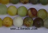 CFW203 15.5 inches 10mm round matte flower jade beads wholesale