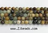 CFW220 15.5 inches 10mm faceted round flower jade beads