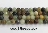 CFW221 15.5 inches 12mm faceted round flower jade beads